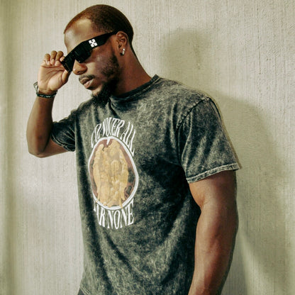 CONQUER ALL FEAR NONE ACID WASH TEE