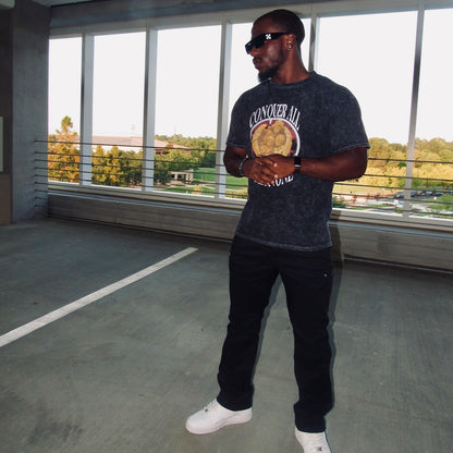 CONQUER ALL FEAR NONE ACID WASH TEE